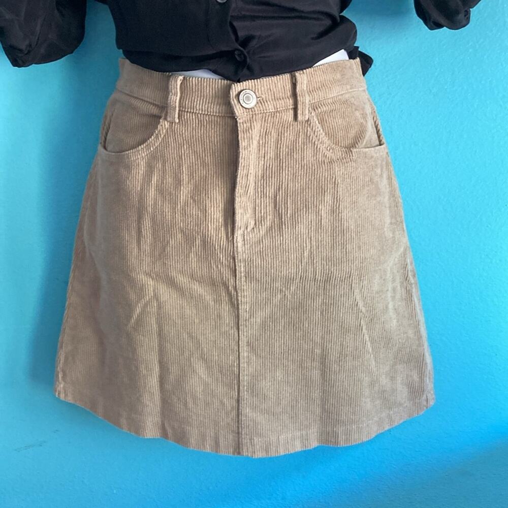Brandy Melville Size XS Tan Corduroy Mini Skirt